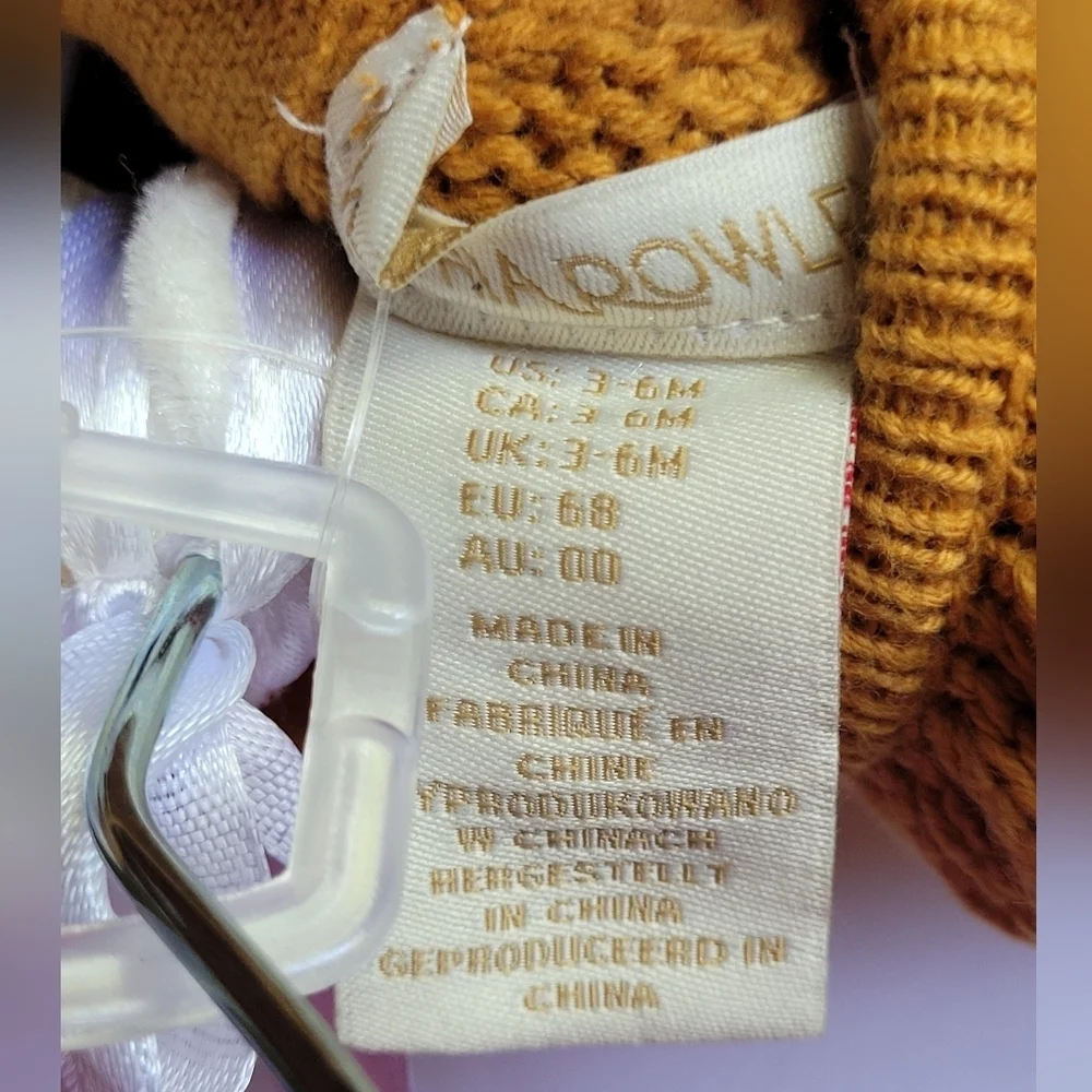 Cynthia Rowley Tan Knit Baby Dress with Tights